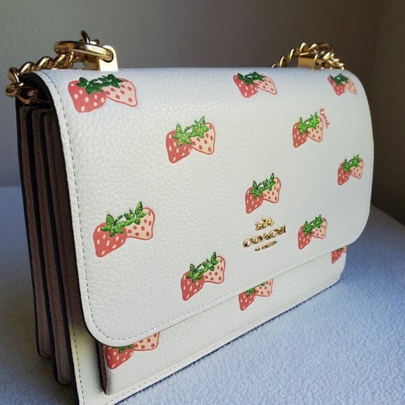 2022 Coach Klare Crossbody With Strawberry Print CB599 - Picture 8 of 9